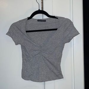 Brandy Melville Cute Grey Semi Crop Top